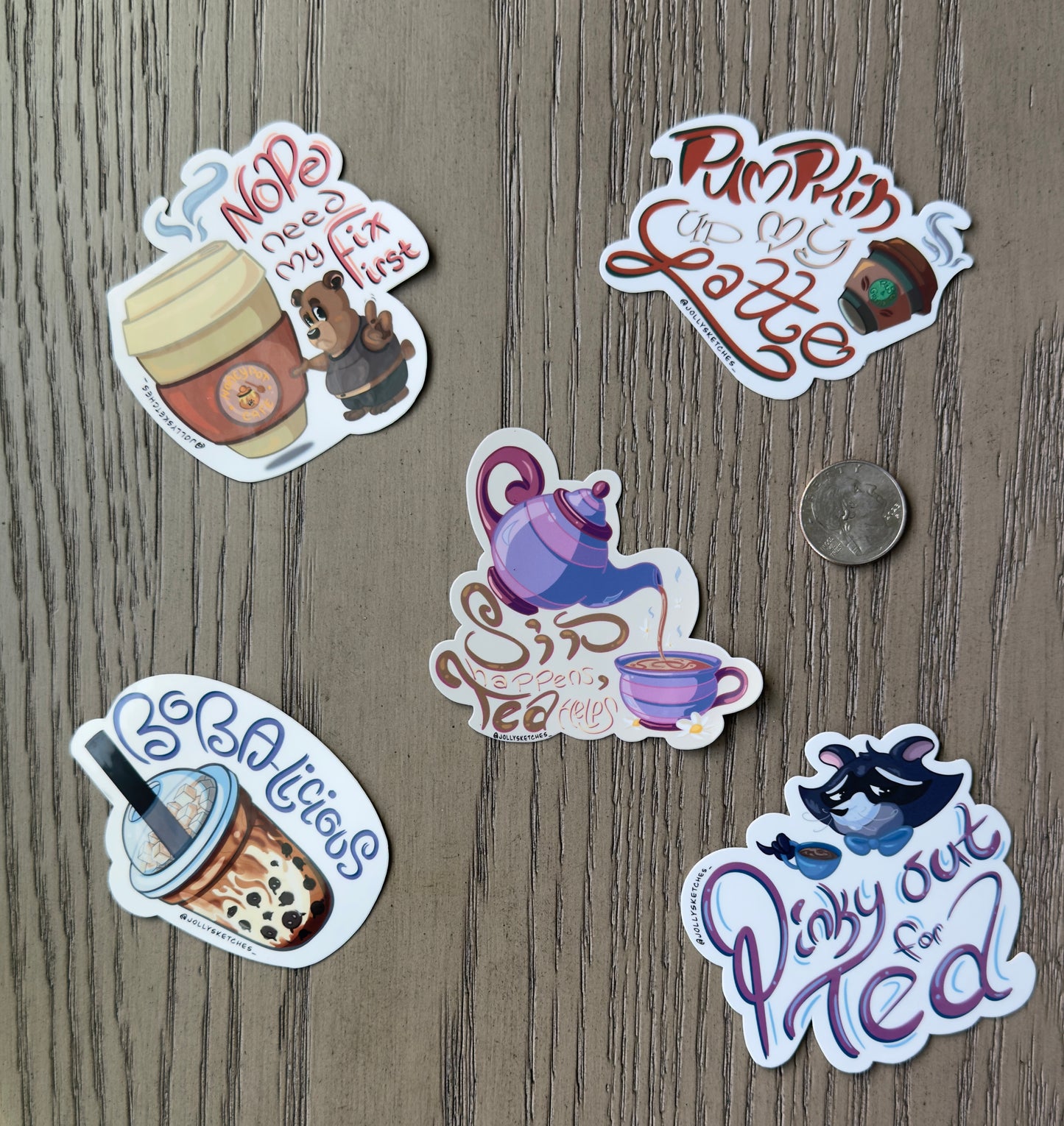 Coffee and Tea Sticker Combo