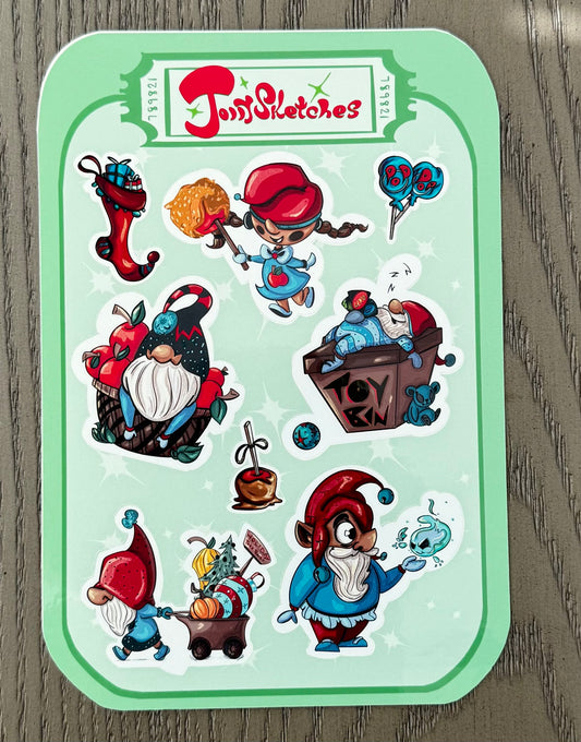 Holiday Gnome Sticker Sheet