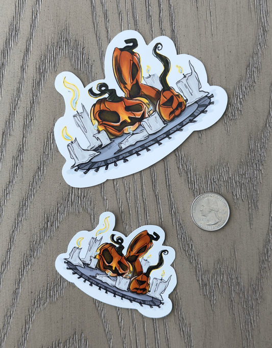 Three Jolly Pumpkins Sticker