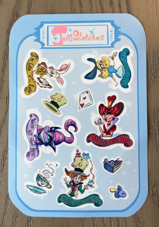 Alice in Wonderland Sticker Sheet