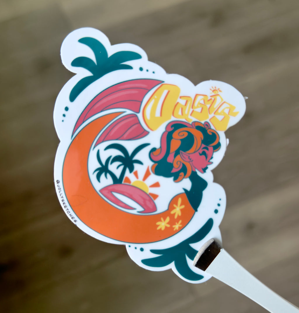 Oasis Vibes Mermaid Sticker