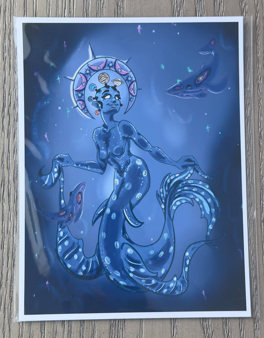 Cosmic Mermaid Mini Print
