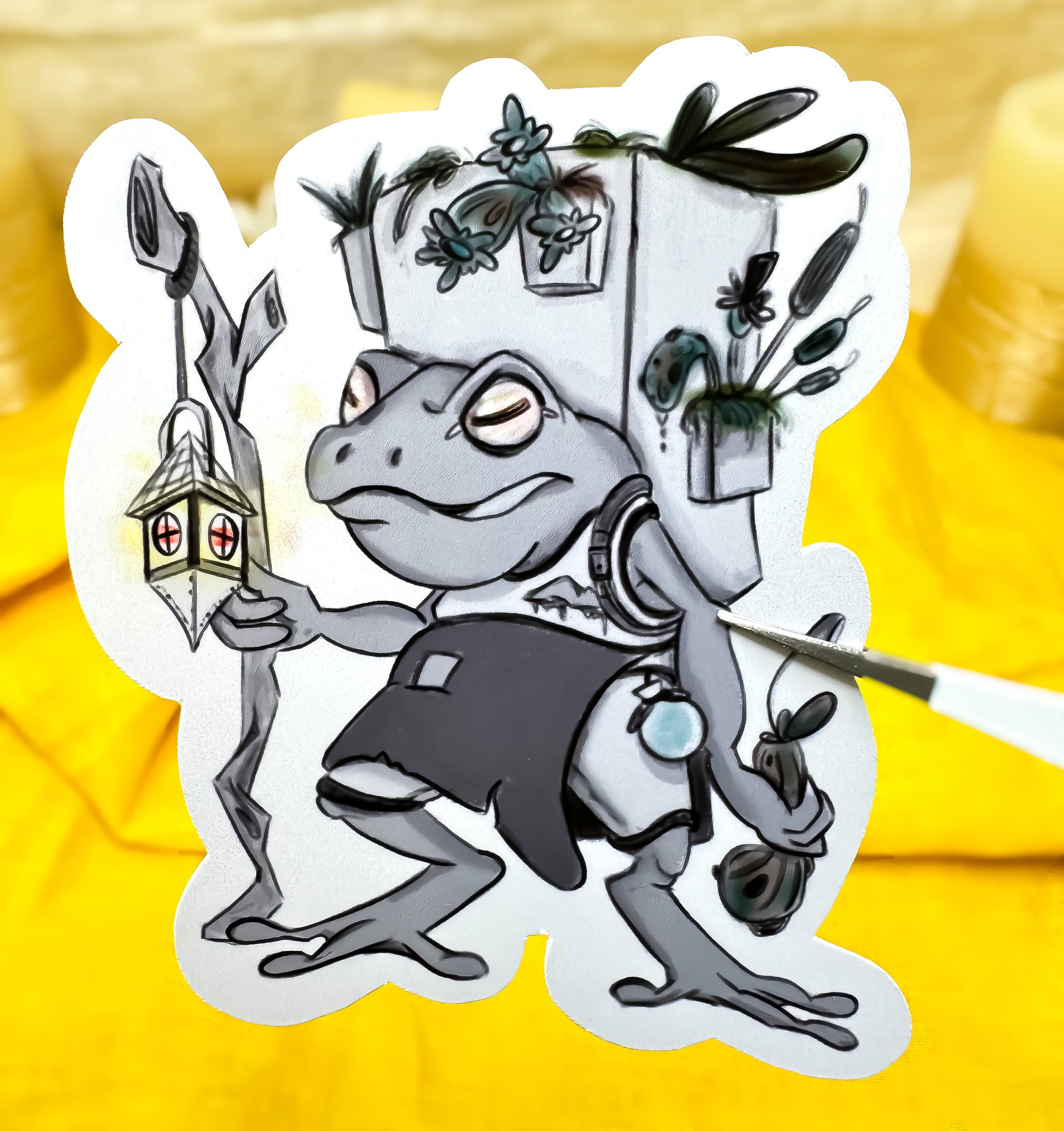Cranky Herbalist Frog Sticker