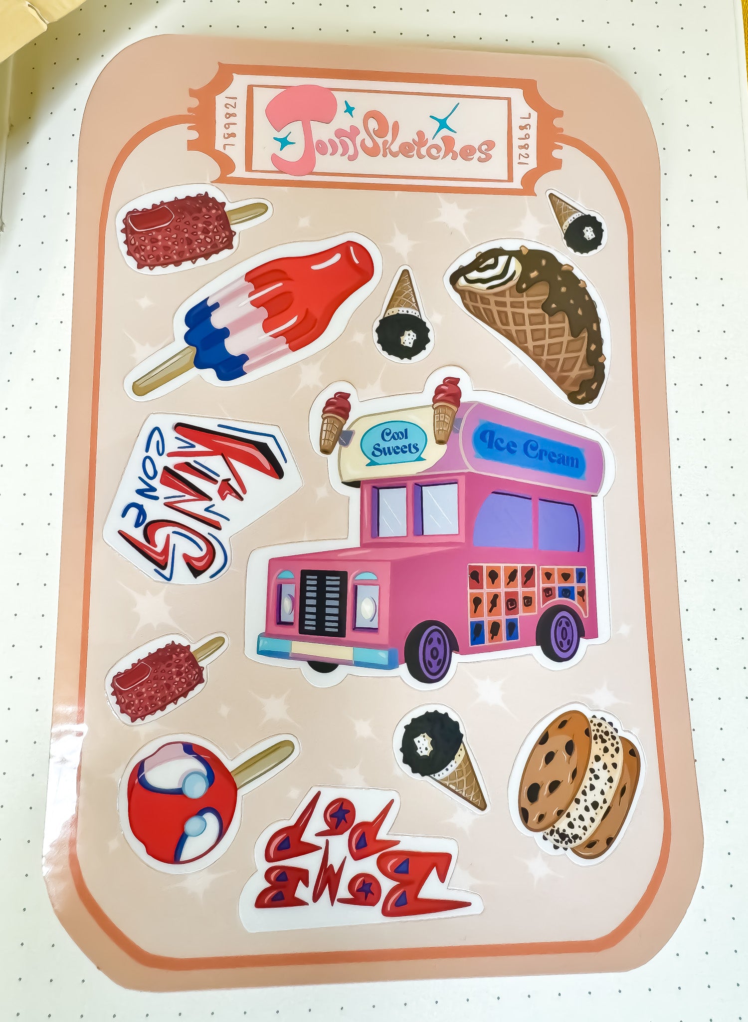 Ice Cream Truck Sticker Sheet
