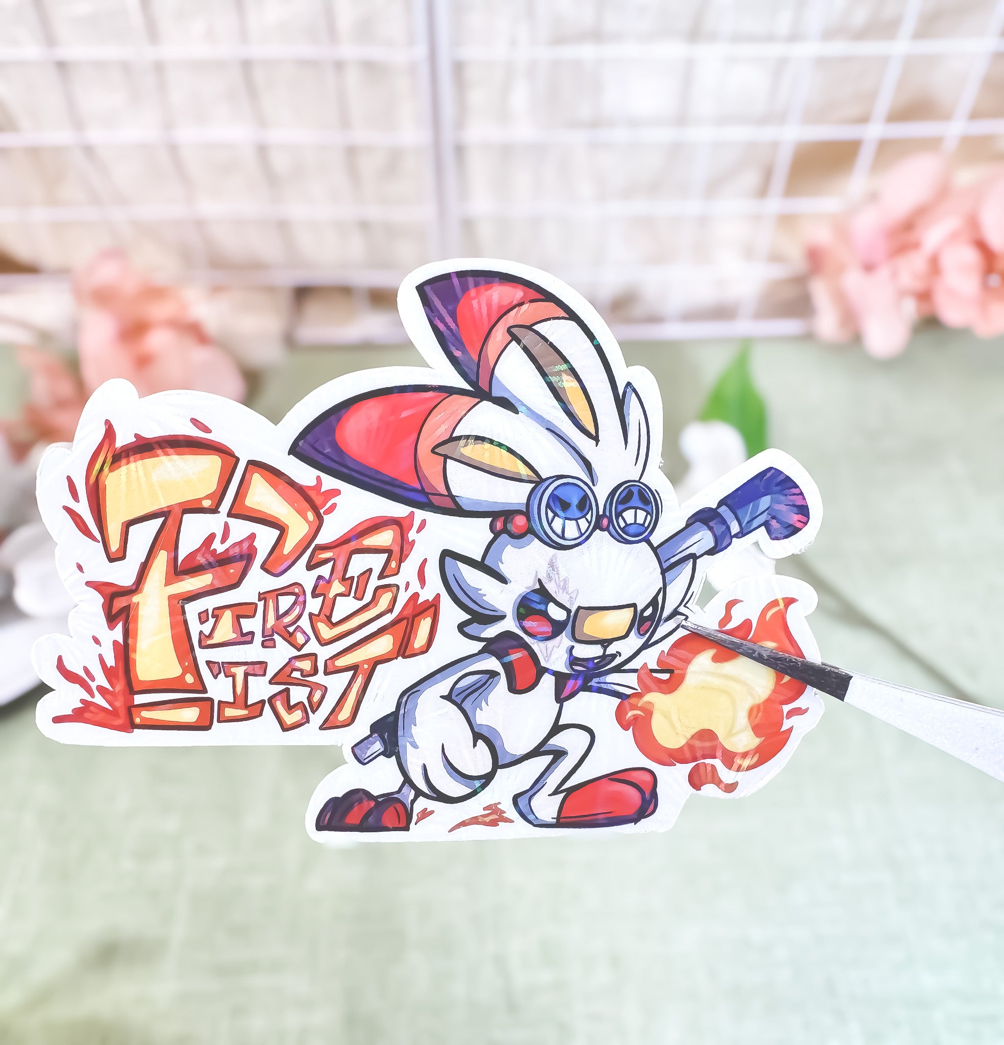 Fire Bunny Sticker